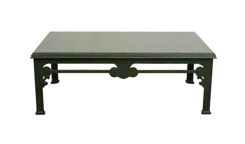 Coffee Table with Faux Green Marble Top, 17"h x 48"w x 30"d (2 chips to surface)