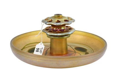 L.C. Tiffany Favrile Glass 'Flower Frog' Centerpiece - New York, c. 1914. Louis Comfort Tiffany.