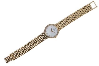 14K Yellow Gold Concord Ladies Watch. Concord "Les Palais" watch with Mother of pearl diamond dial