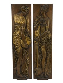 Two Barbedienne Bronze Figural Bas-Relief Plaques, French, 19th Century - Ferdinand Barbedienne