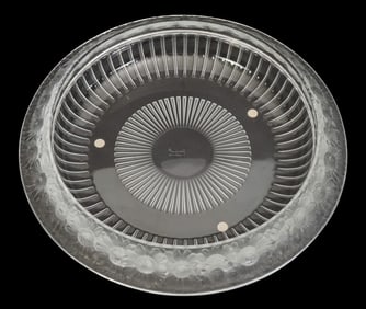 Lalique France 'Marguerites' Crystal Centerpiece Bowl - A Lalique crystal bowl in clear frosted and