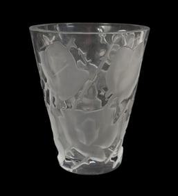 A Lalique 'Ispahan' Viole Rose Crystal Vase - France, second half 20th century. A crystal tapering