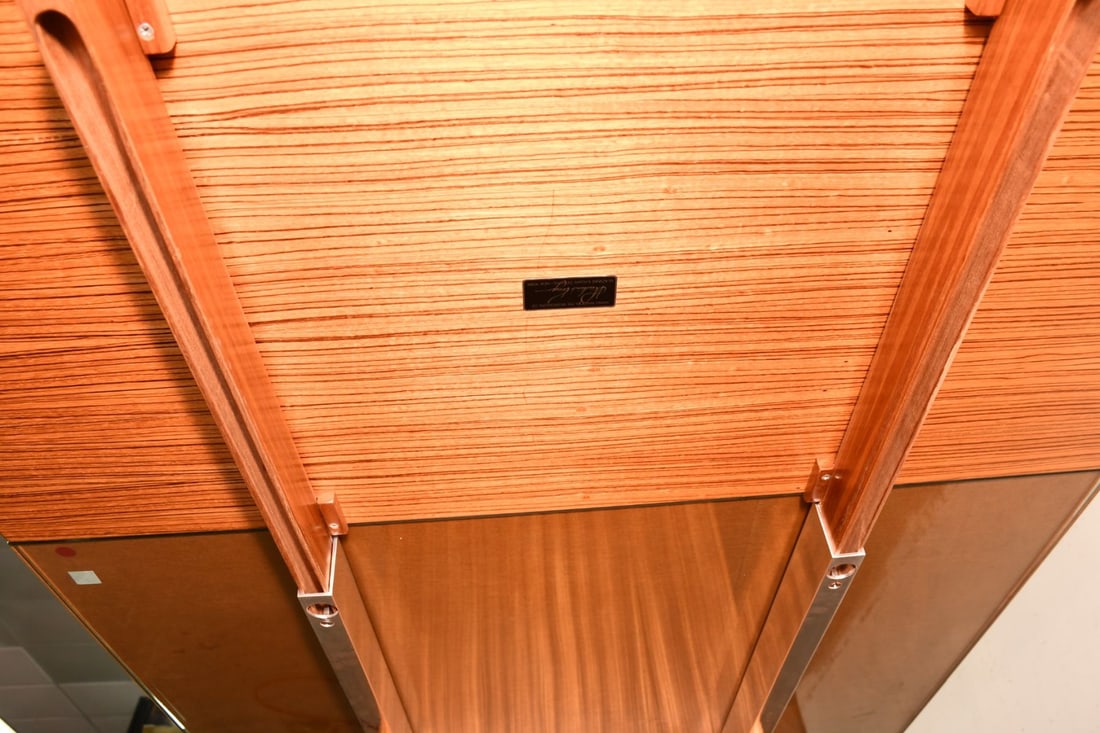 Vladimir Kagan MCM Rosewood Dining Table, Glass in Center, Chrome Extensions Which Hold Rosewood - 7