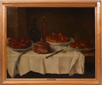 Attributed to: Henri-Horace Roland de la Porte (Fr. 1725 - 1793) oil on canvas, Still Life painting,