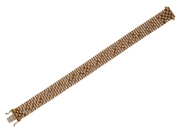 14K Yellow Gold Rolex Style Bracelet.  7" wt. 33.1 grams