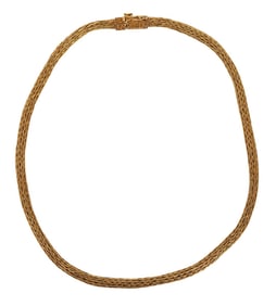 18K Yellow Gold Wheat Braid Necklace. Wt. 46.4 grams 18"