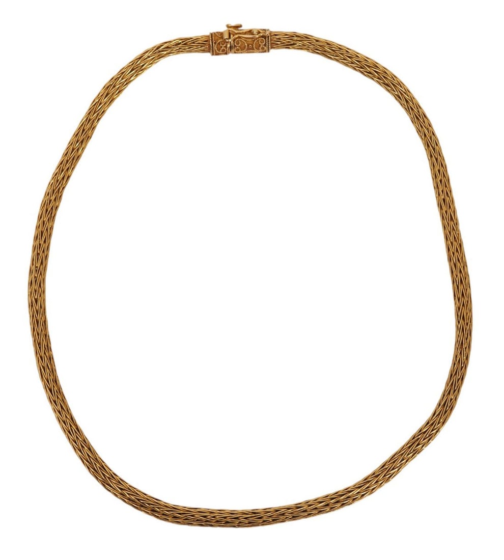 18K Yellow Gold Wheat Braid Necklace. Wt. 46.4 grams 18": 18K Yellow Gold Wheat Braid Necklace. Wt. 46.4 grams 18"