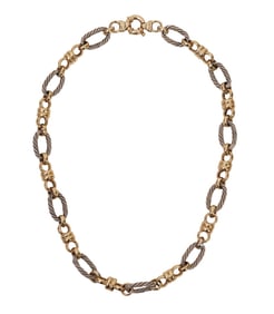 14K Yellow & White Gold Necklace. 18" wt. 53 grams