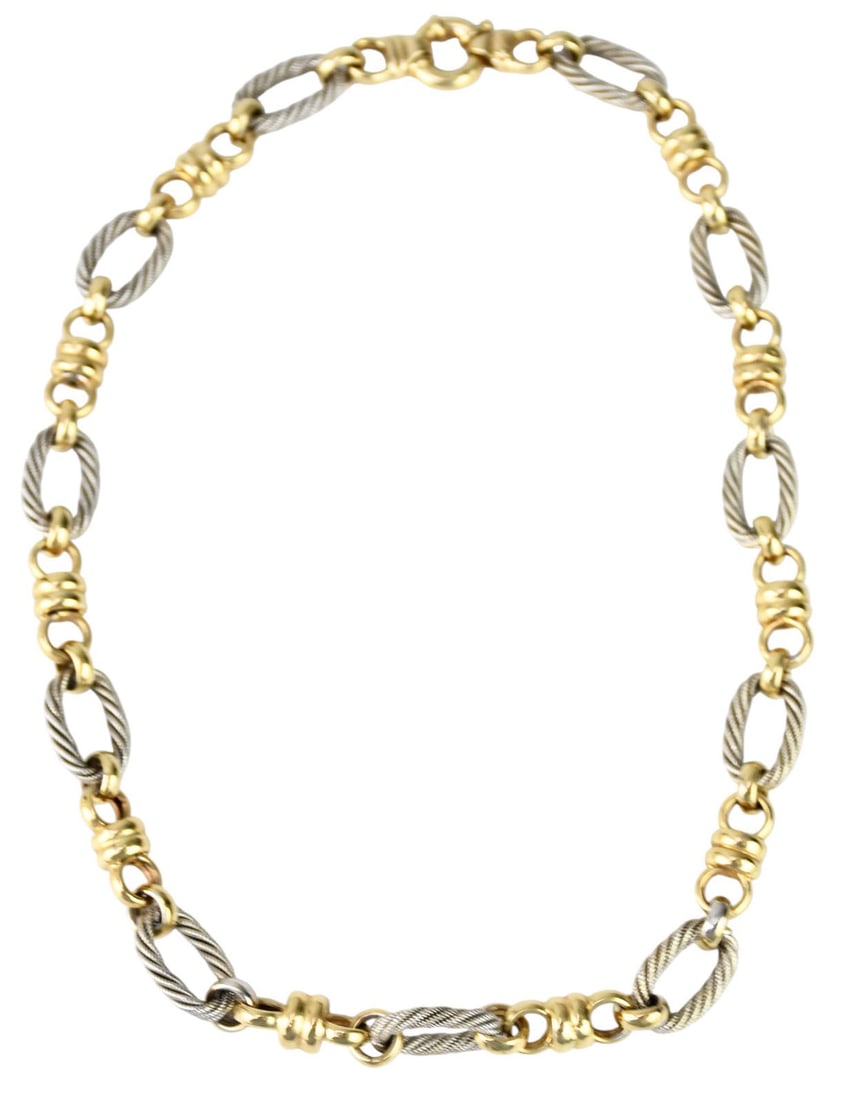 14K Yellow & White Gold Necklace. 18" wt. 53 grams (1 of 2)