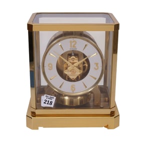 Jaeger Le Coultre Atmos Clock, 528 - White round dial, serial #184520, 10"h x 8"w x 6"d