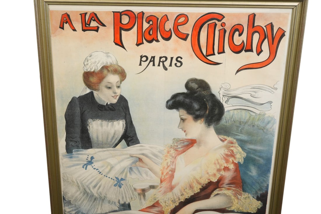 À la Place Clichy – Blanc. France, circa 1900. Color lithographic poster on - 2