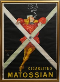 Cigarettes Matossian France, circa 1920.  Color lithographic poster on