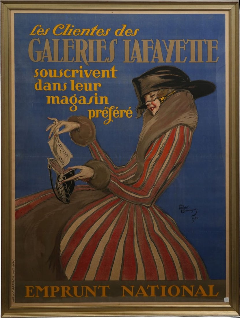 Les Clientes des Galeries Lafayette – Emprunt National. France, 1920. Color lithographic poster (1 of 7)