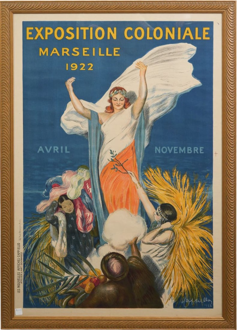 Exposition Coloniale, Marseille France 1922. Color lithographic poster on paper, (1 of 7)