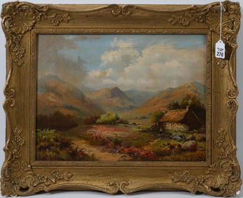 H.I Walker 84 19th century English School oil on relined canvas, 13x17 overall framed size