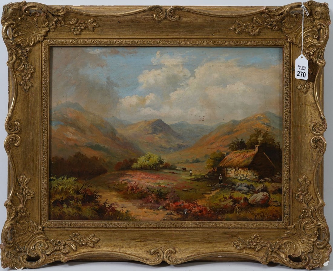 H.I Walker 84 19th century English School oil on relined canvas, 13x17 overall framed size: H.I Walker 84 19th century English School oil on relined canvas, 13x17 overall framed size 19x22-1/2inches.