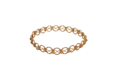 18K Yellow Gold Circular Bangel Bracelet. 7.5" inner circumference. Wt. 15.5 Grams