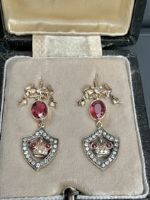 Russian Empire Faberge Style Gold Diamond, Gorgeous Spinel