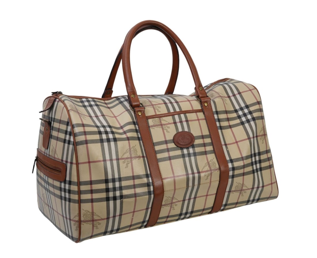 Burberry Duffle/Tote Bag, 20"L x 12"w (Not Authenticated): Burberry Duffle/Tote Bag, 20"L x 12"w (Not Authenticated)