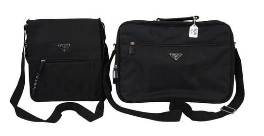 2 Prada Vinyl Bags, Crossbody & Computer Bag (Good Condition, Not Authenticated)