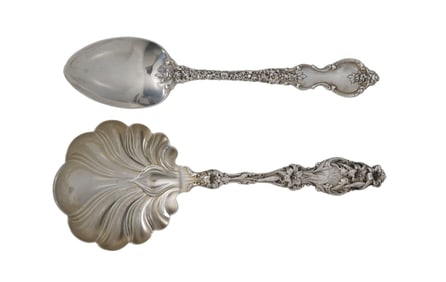 International Sterling Silver Spoon (8 3/8"L) AND Whiting Sterling Silver Spoon "Lily" (8 7/8"L) 6