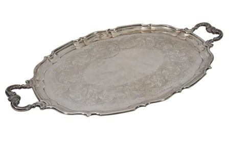 Birks Sterling Silver Sterling Tray, 25 1/4"L x 15"w, 76 ozt