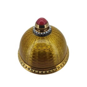 Vintage Imperial Faberge Era Gilded Silver Enamel Pearl Rubellite Perfume Bottle. Total weight; 80.8