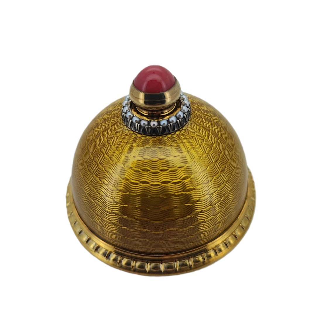 Vintage Imperial Faberge Era Gilded Silver Enamel Pearl Rubellite Perfume Bottle. Total weight; 80.8: Vintage Imperial Faberge Era Gilded Silver Enamel Pearl Rubellite Perfume Bottle. Total weight; 80.8 grams. Dimensions; L 55.0 mm. H 46.34 mm. Russian hallmarks; 88 FABERGE AN Cyrillic