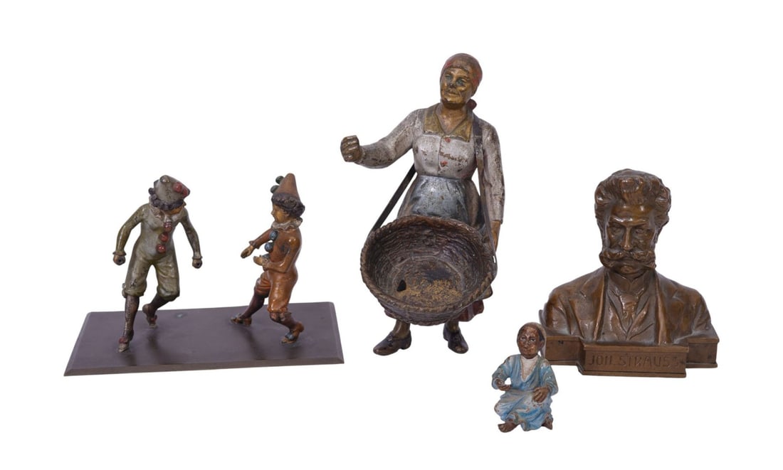 Grouping of Austrian/German Bronze Figures, 19th-20th century. Comprising: A) Bronze Bust of JOHANN (1 of 15)