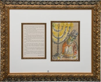 Chagall Lithograph Sight size 17x12 inches. overall framed size 38 x46 inches.