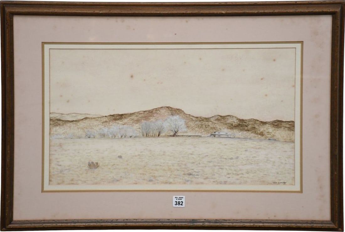 Jackson Morey Hensley (Am. Born 1940) watercolor of New Mexico, has some foxing, site size 12 1/2 x (1 of 5)