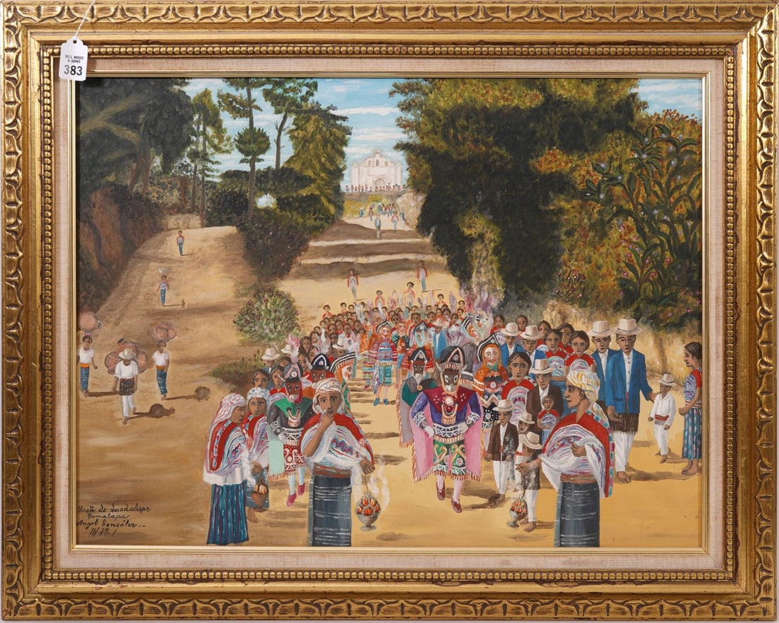 Angel Gonzales, oil on canvas, GUADALUPE- overall frame size 25 1/2 x 31 1/2 inches.: Angel Gonzales, oil on canvas, GUADALUPE- overall frame size 25 1/2 x 31 1/2 inches.