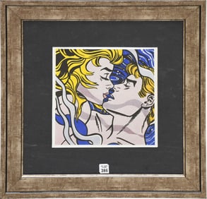 Roy Lichtenstein (American, 1923-1997) "We Rose Up Slowly" Offset Lithograph depicting a man and