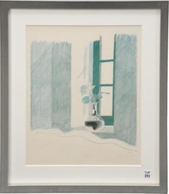 David Hockney (b.1937)  Le Nid De Duc, offset Lithograph, sight 14-1/2 x 18 inches. Overall framed