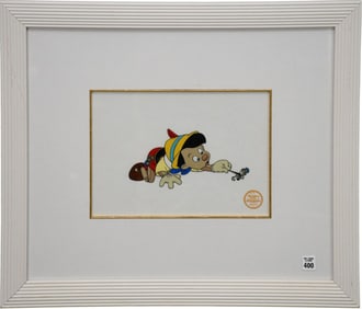Walt Disney Serigraph – Pinocchio, Sight size 10x14 inches. overall framed size is 23-1/2 27-1/2