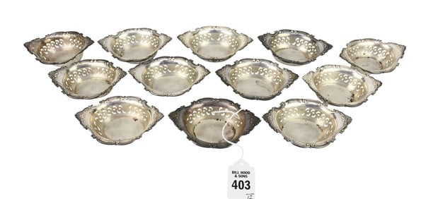 (12) Gorham CROMWELL Sterling Silver Nut Dishes, A4780 - American Gorham sterling silver, Cromwell