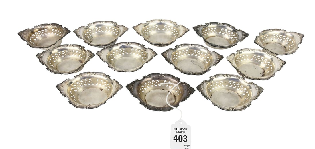 (12) Gorham CROMWELL Sterling Silver Nut Dishes, A4780 - American Gorham sterling silver, Cromwell (1 of 6)