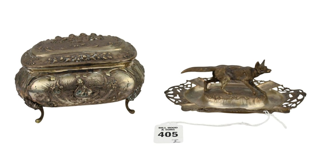 Two Antique Continental 800 Silver Articles, 19th Century - A hinged Jewelry Box, putti motif, 3 (1 of 8)