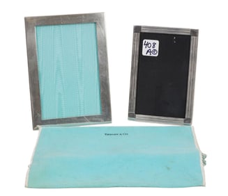 2 Tiffany & Co. Sterling Silver Picture Frames, 6" x 4" & 7" x 5"