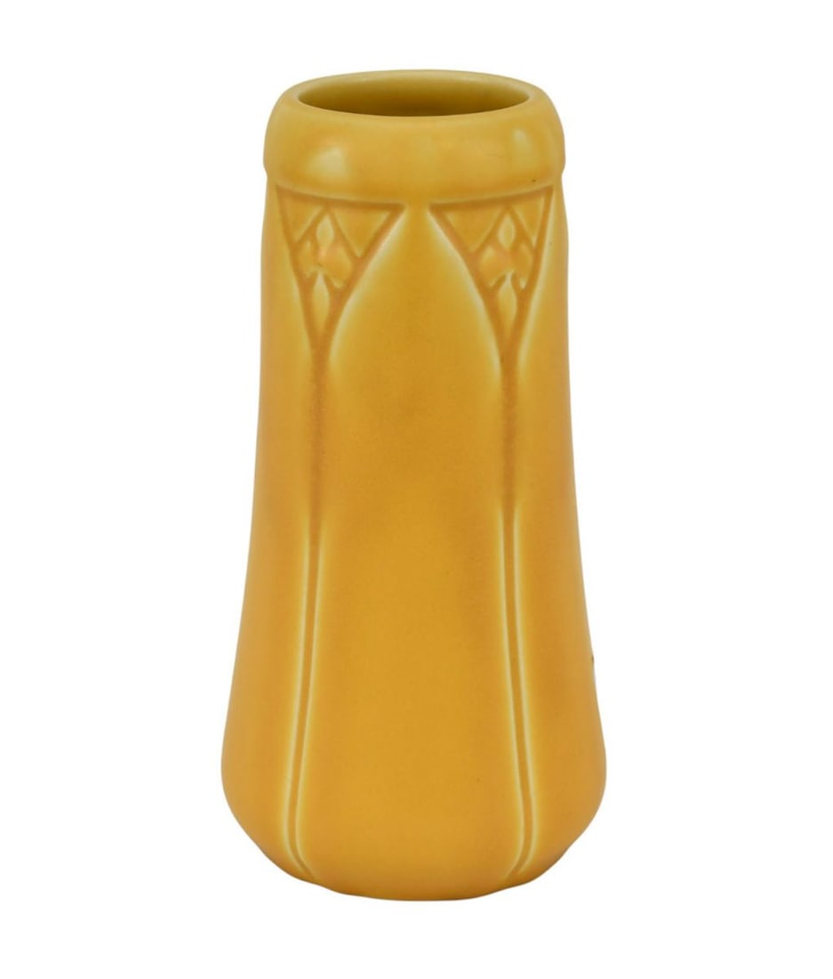 Vintage Rookwood Vase, Yellow Geometric, 1928, 8"h: Vintage Rookwood Vase, Yellow Geometric, 1928, 8"h