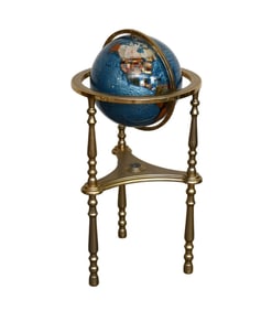 Resin Globe on Metal Stand, 36"H x 20"w