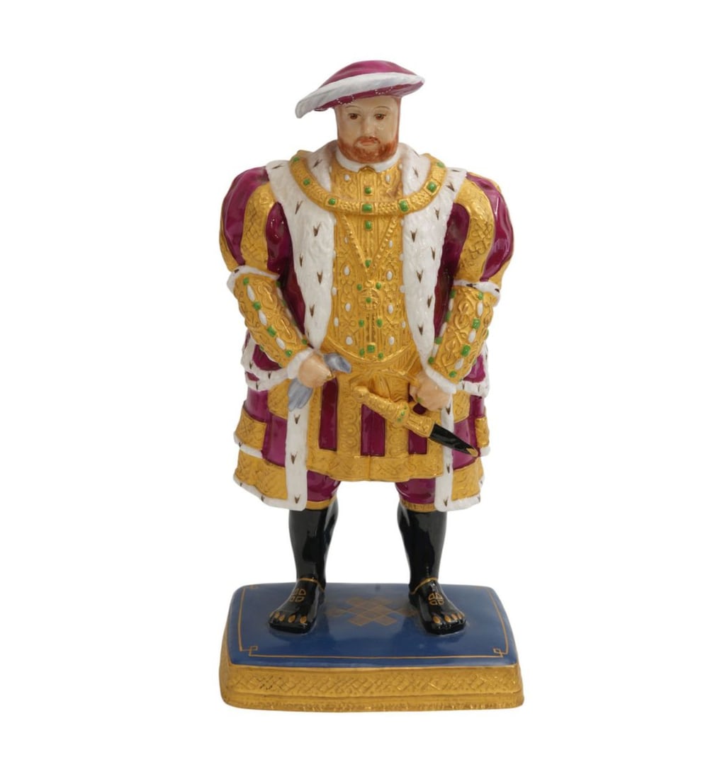 Porcelain Royal Worcester Henry VIII Figure, 10"h x 4 1/2" x 3"d: Porcelain Royal Worcester Henry VIII Figure, 10"h x 4 1/2" x 3"d