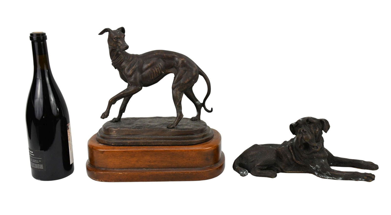 2 Theodore Alexander Decorative Bronze Dogs, Bronze Whippet Mounted on Oval Base (12 1/2"h x 12"w x (1 of 9)