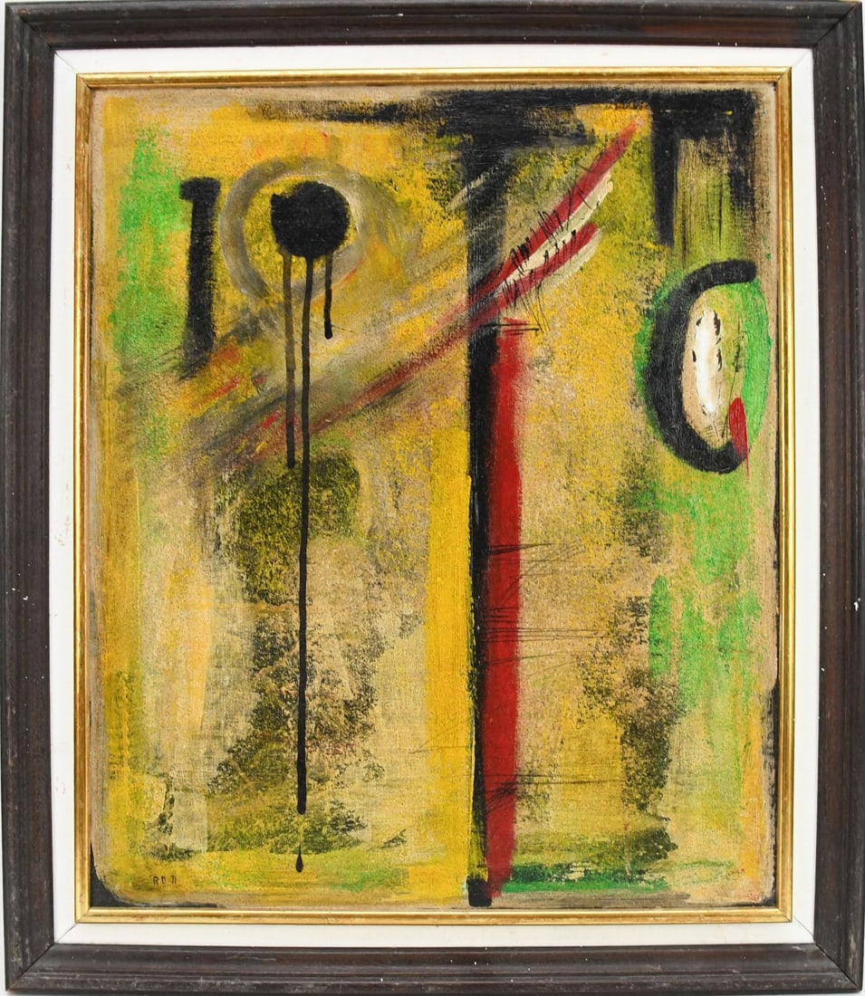 Attributed to: Richard Diebenkorn (1922-1993) abstract expressionist composition, signed RD 71. (1 of 5)