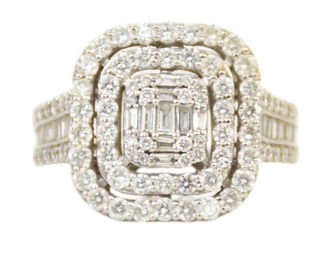 18K White Gold Iliana Double Halo Diamond Engagement Ring. Approx. 2 cts G-H SI1 Size 9.5 wt. 7.5 (1 of 10)