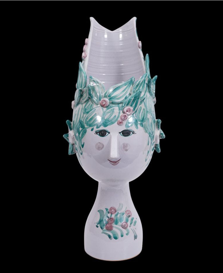 Large Decorative Glazed Pottery Head, Marked Danmark, 18"h x 8"w (1 of 6)