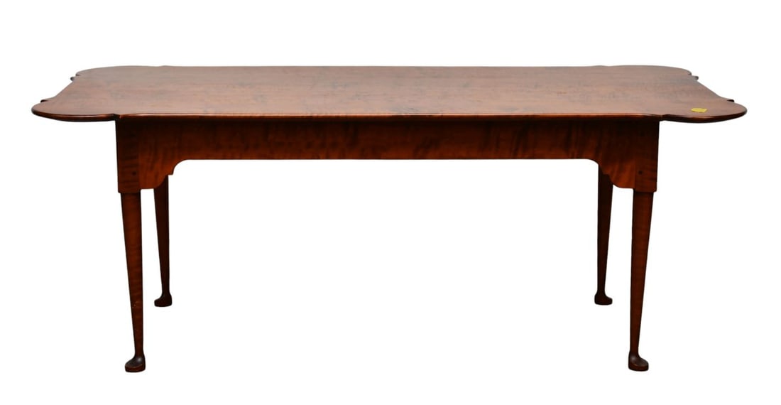 ELDRED WHEELER Fine Americana Reproduction Coffee Table on Tapered Legs Ending in Pad Feet, Edward (1 of 6)