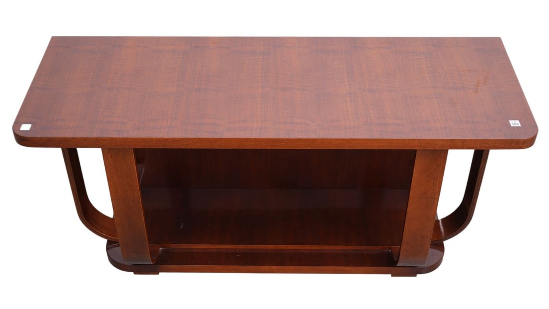 Art Deco Mahogany Console with Platform Shelf at Bottom, 29"H x 26"w x 20"d (1 of 5)