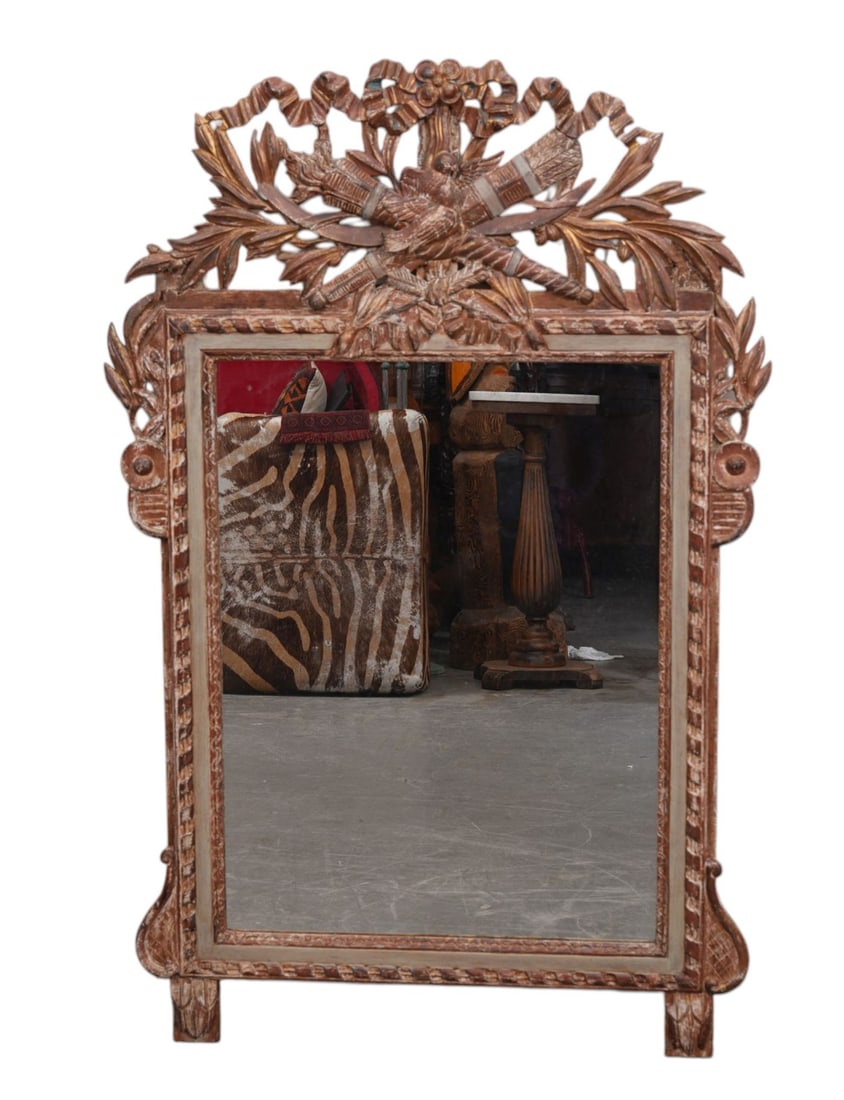 Decorative French Style Leaf, Bird & Trophy Motif Framed Mirror, 45"h x 29"w (1 of 4)