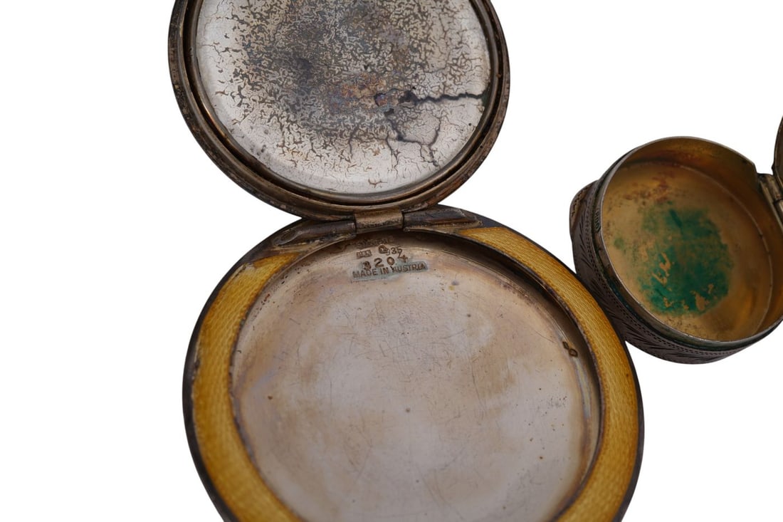 2 Enamel Boxes, "800", 2 1/4" Largest - 7